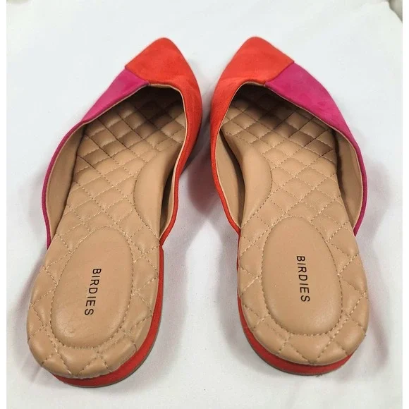 Birdies The Swan Slides Flats in‎ Fruit Punch Leather Pointed Toe Mule Size 9 - Picture 4 of 7